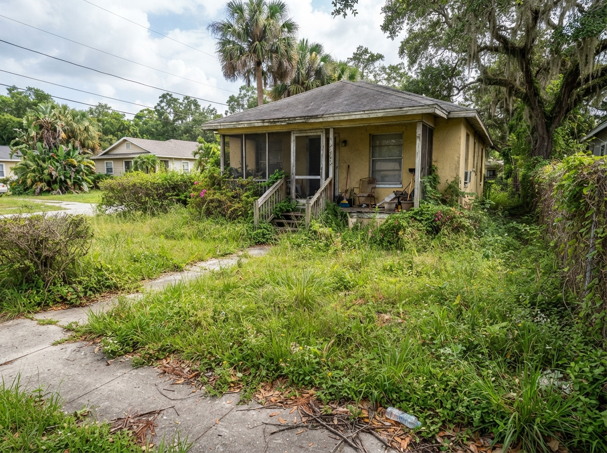 Before Lawn Cleanup in Holiday, FL