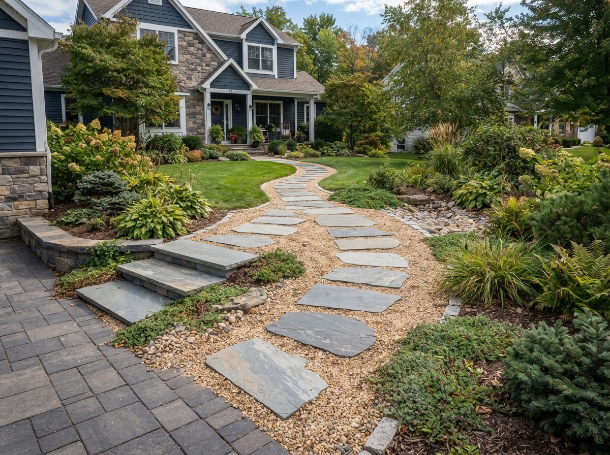 Stone Path Installation by G.I. John's Hauling in Western New York