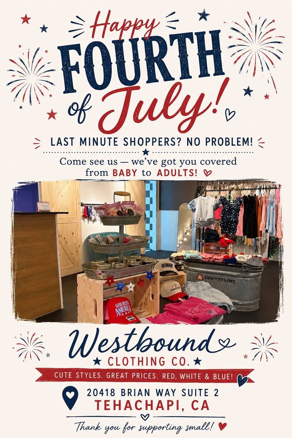 Westbound Clothing Co. Boutique Interior display