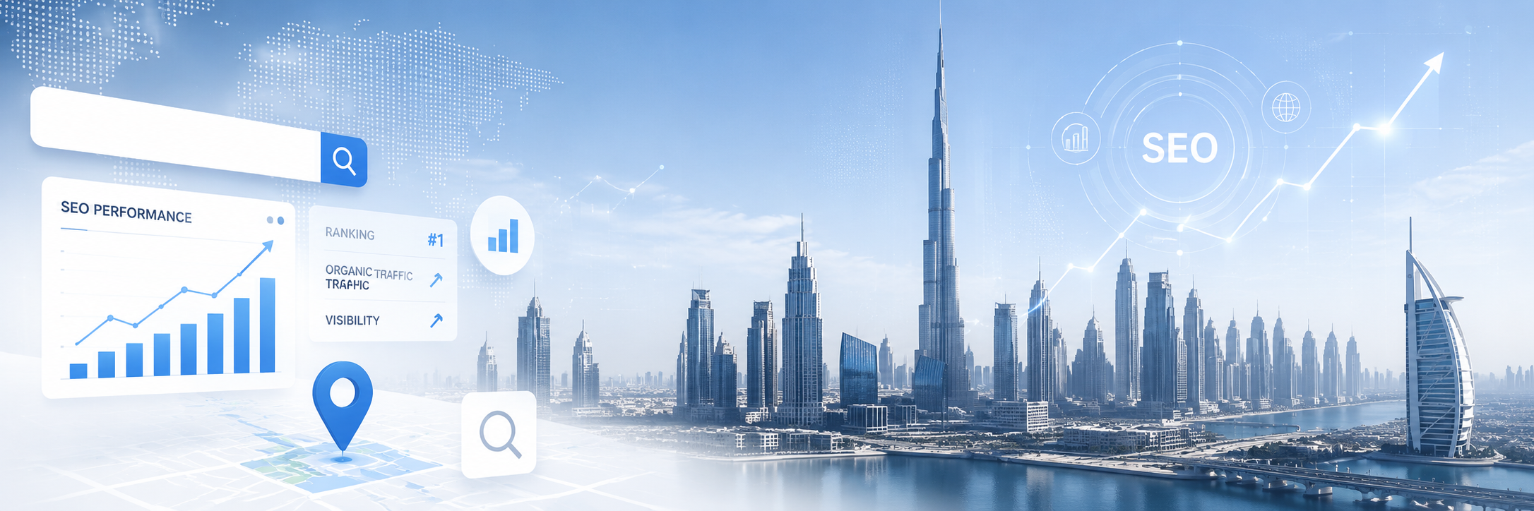 Top SEO companies in Dubai ranked by search visibility and GEO performance with Webshure