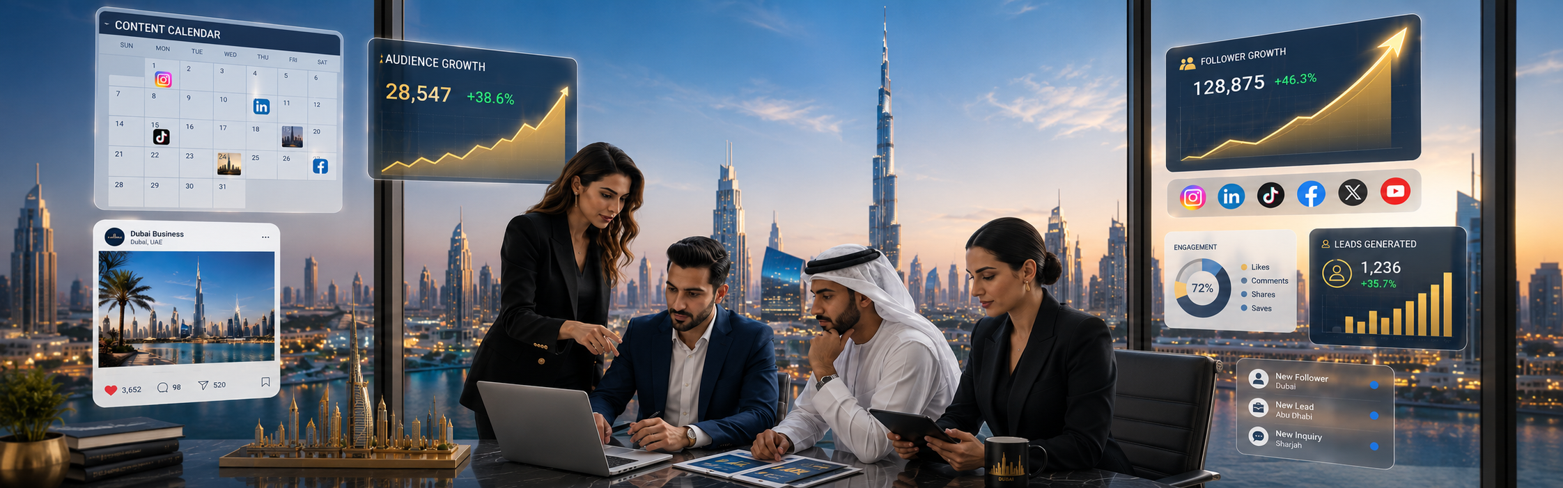 Social media management companies in Dubai content calendar and engagement strategy by Webshure