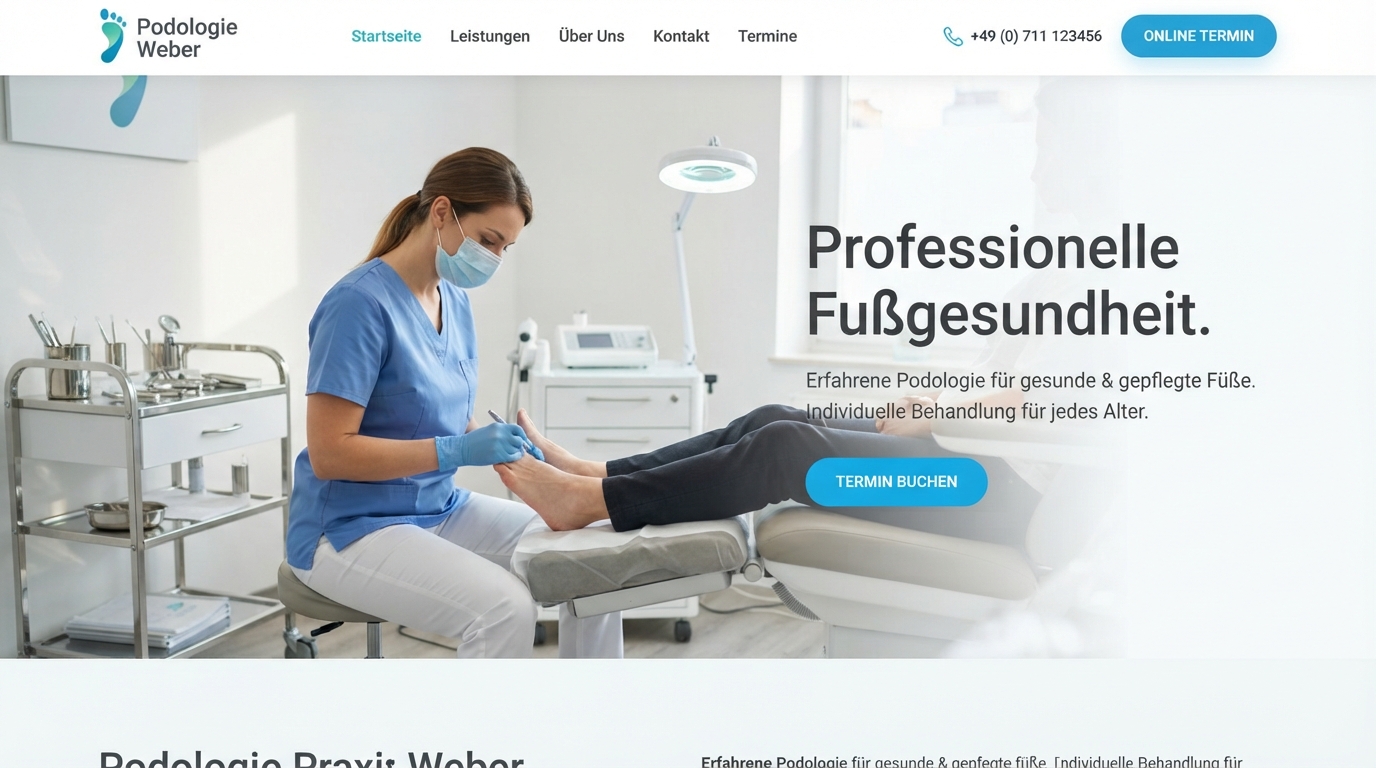Podologie & Fußgesundheit — Website-Hero-Bereich
