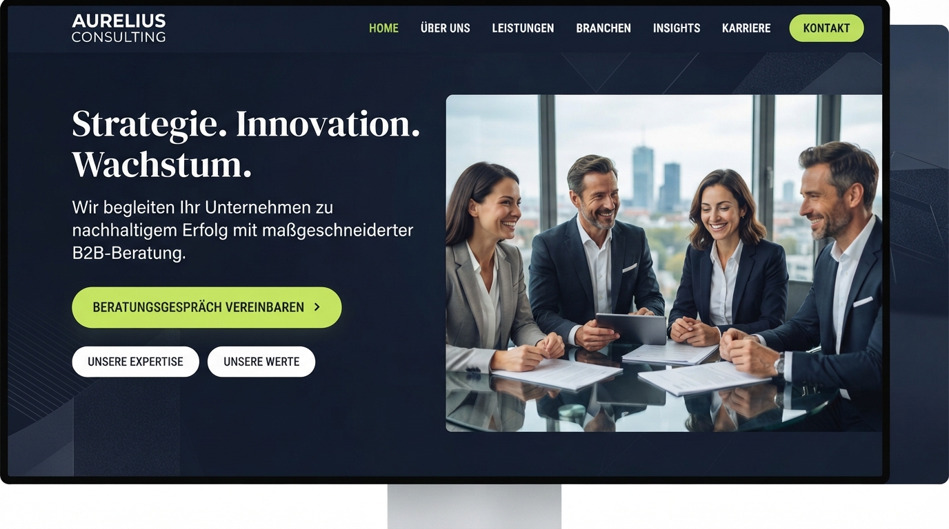 Unternehmensberatung Müller & Partner — Website-Hero-Bereich
