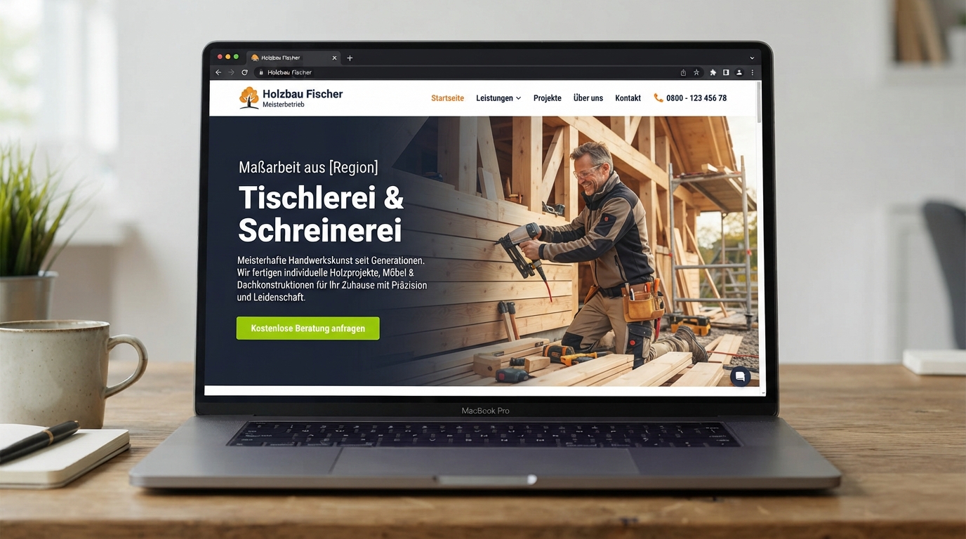Tischlerei & Schreinerei — Website-Hero-Bereich