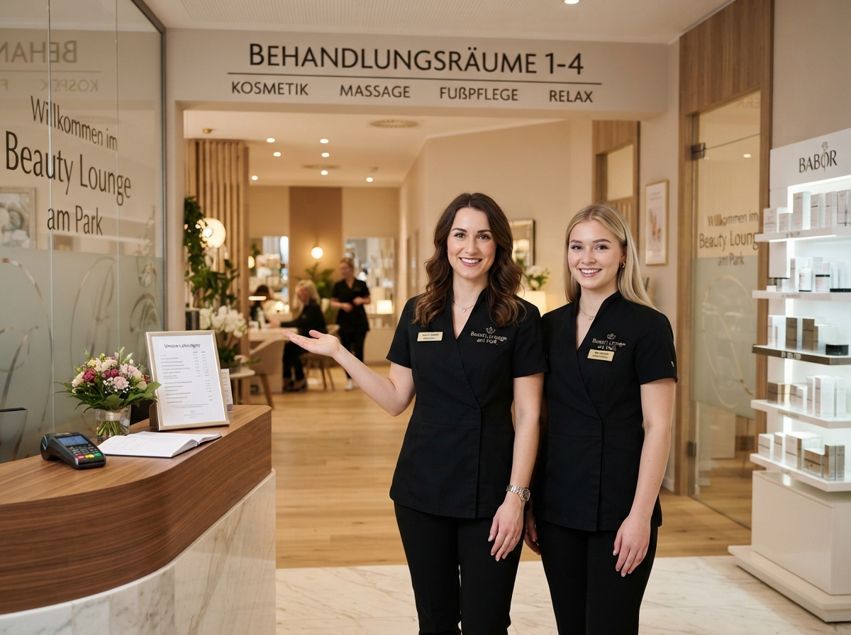 Professionelles Beauty-Studio-Team in elegantem Salon