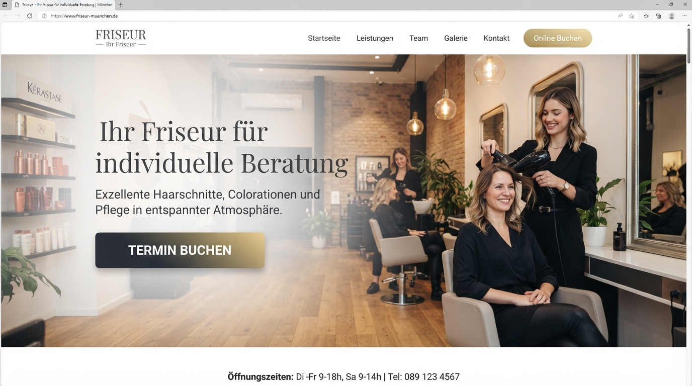Friseur & Stylesalon — Website-Hero-Bereich