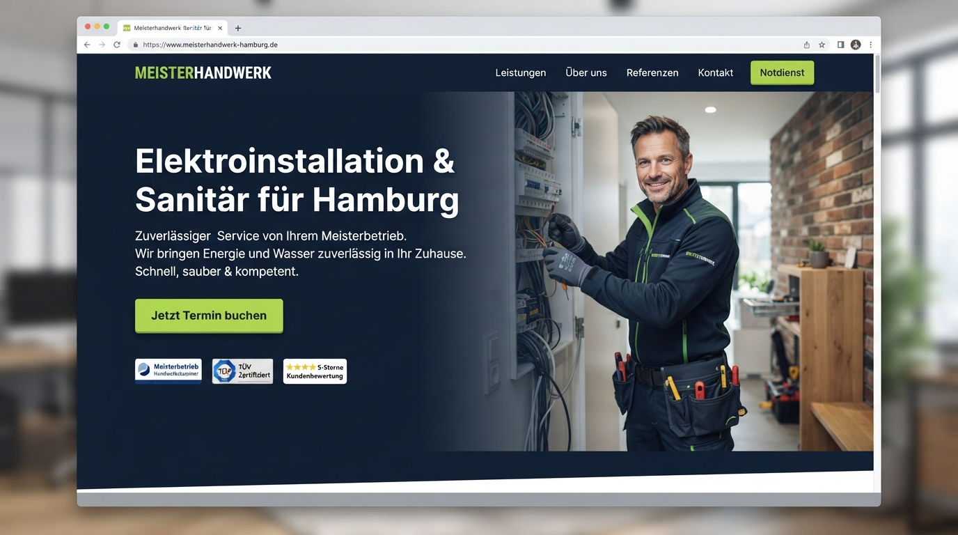 Elektro & Sanitär Service — Website-Hero-Bereich