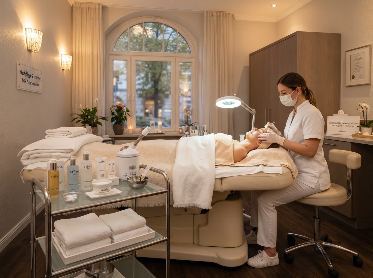 Eleganter Behandlungsraum mit professioneller Ausstattung