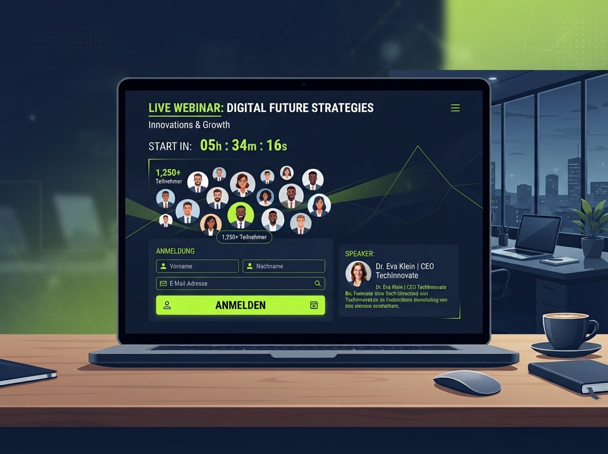 Webinare, Events und Aktionen füllen — Beispiel für eine Landingpage