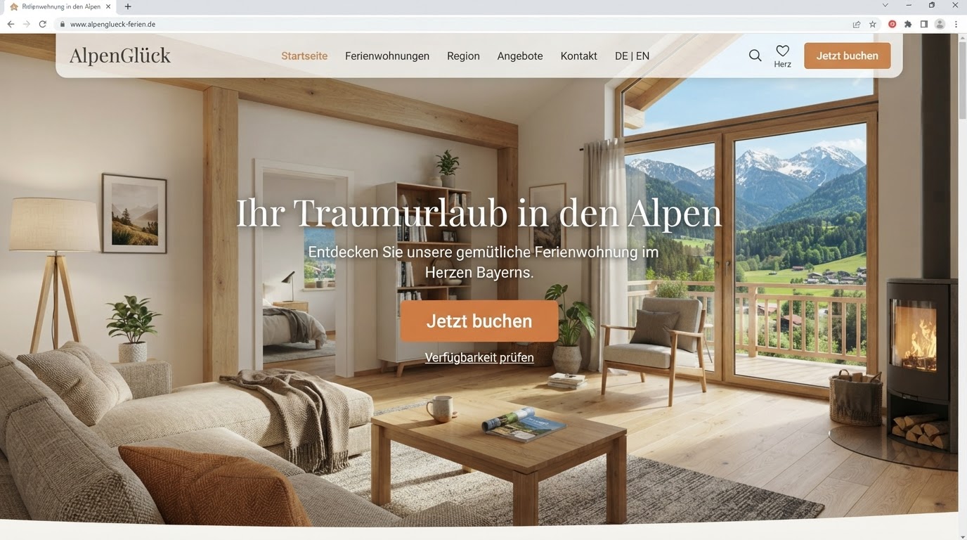 Ferienwohnung am Waldrand — Website-Hero-Bereich