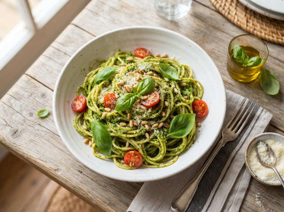 Pesto de albahaca fresca: el secreto está en la hierba
