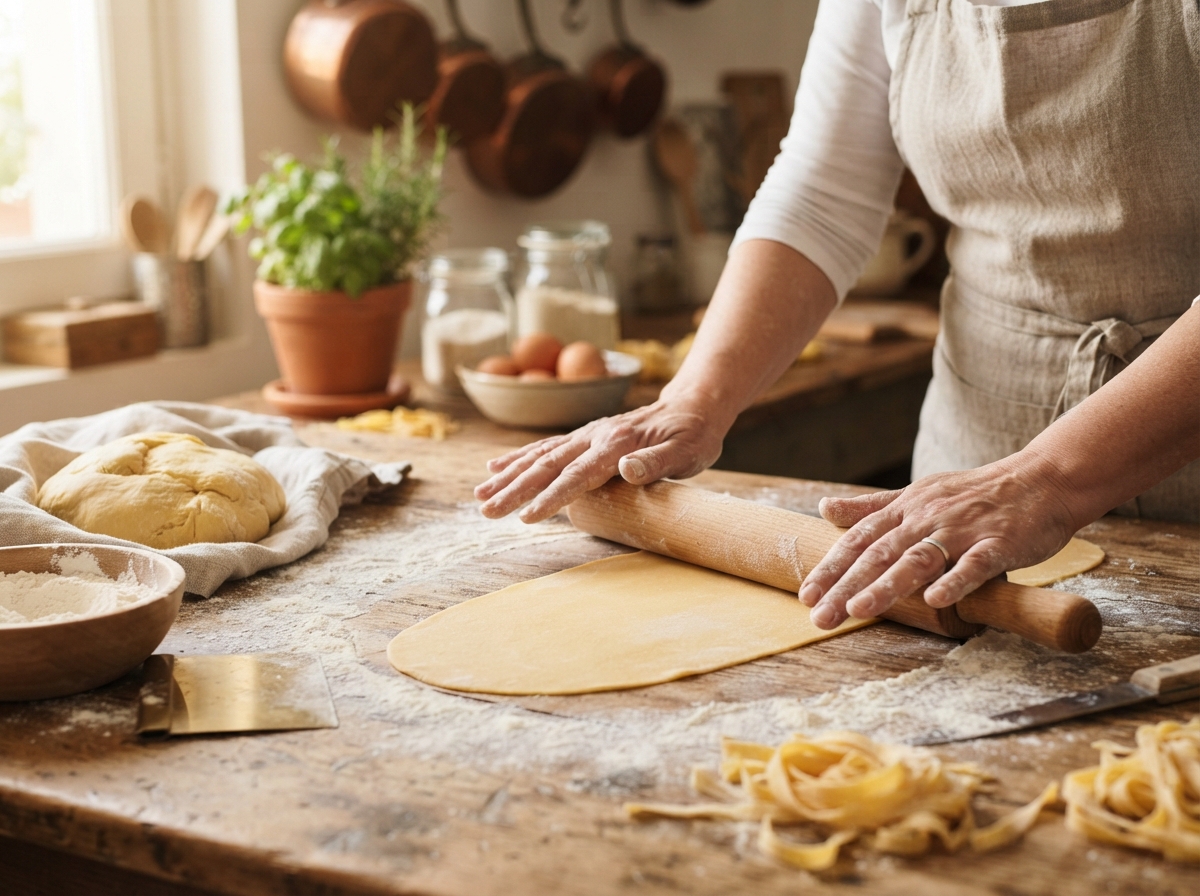 Chef de Pastissima preparando pasta fresca a mano