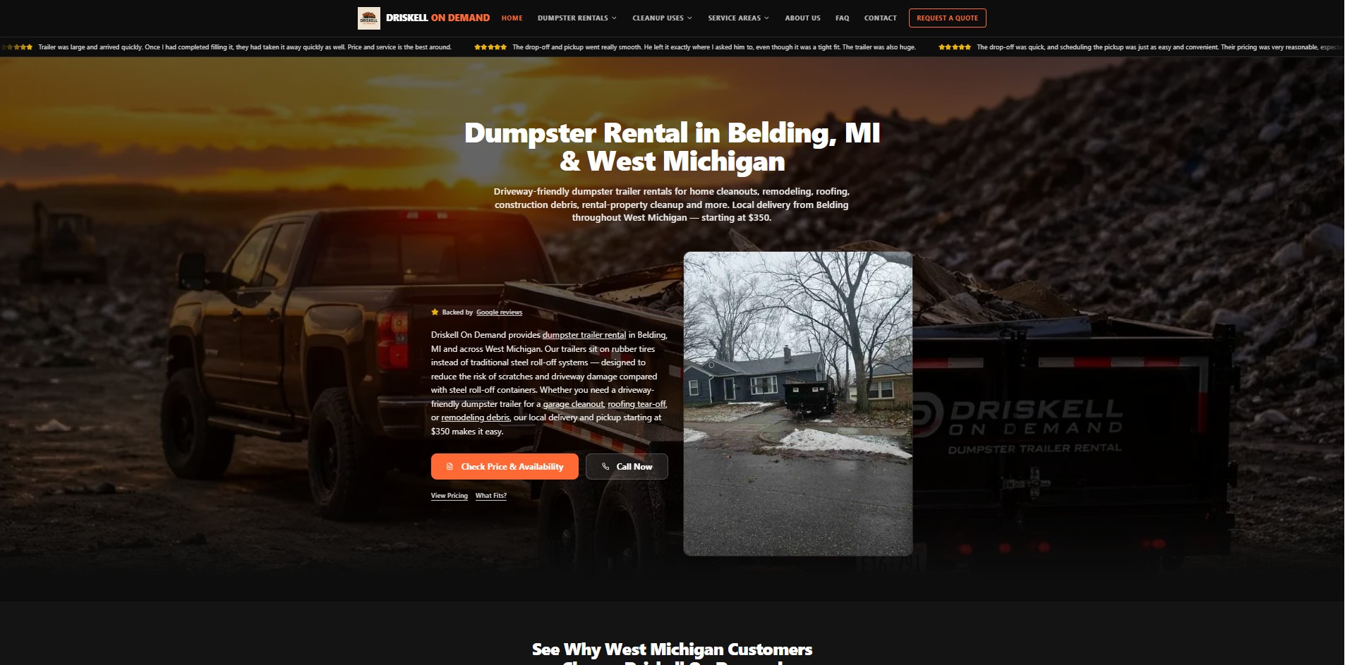 Driskell On Demand website designed by Local Ranking Solutions
