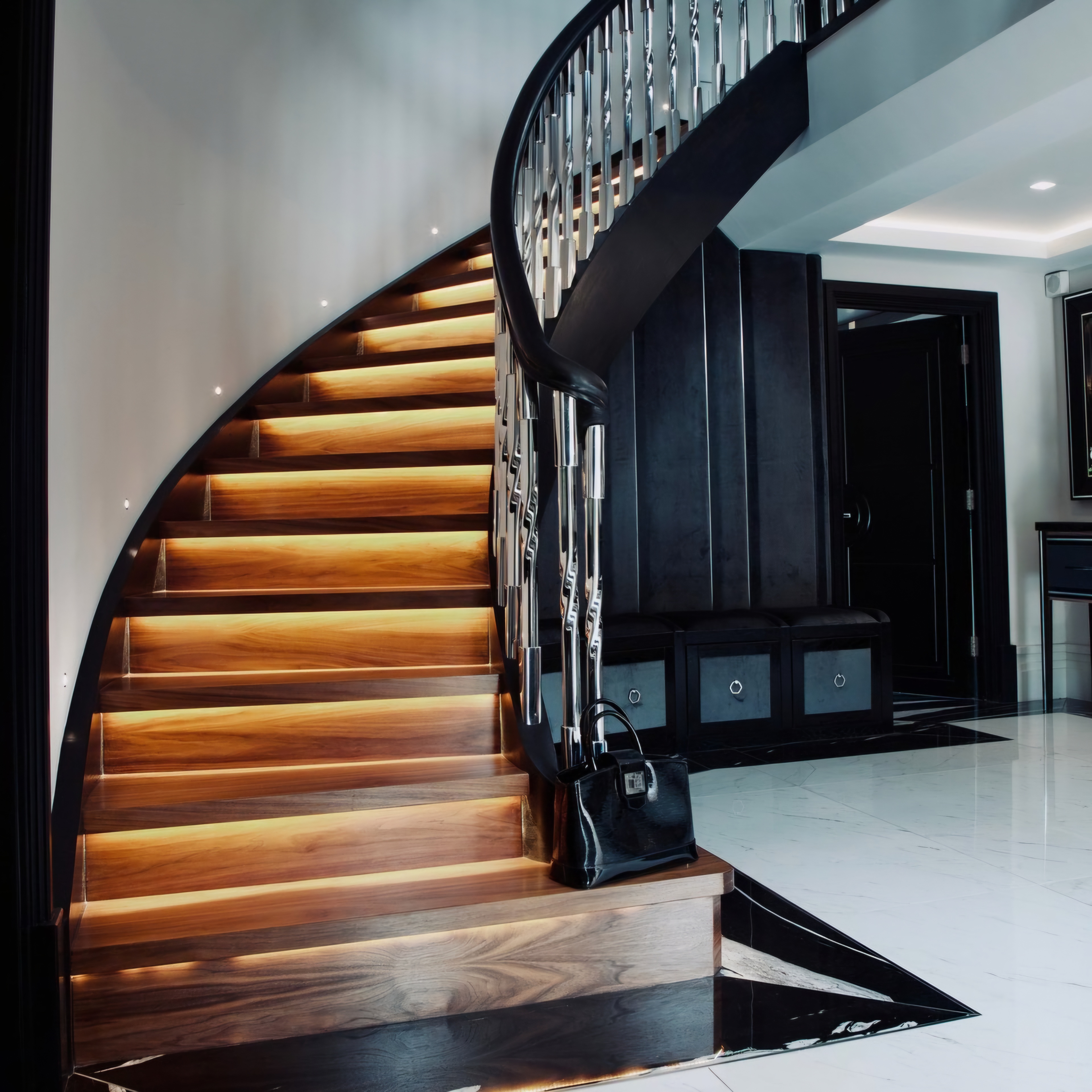 Curved Staircase Feature