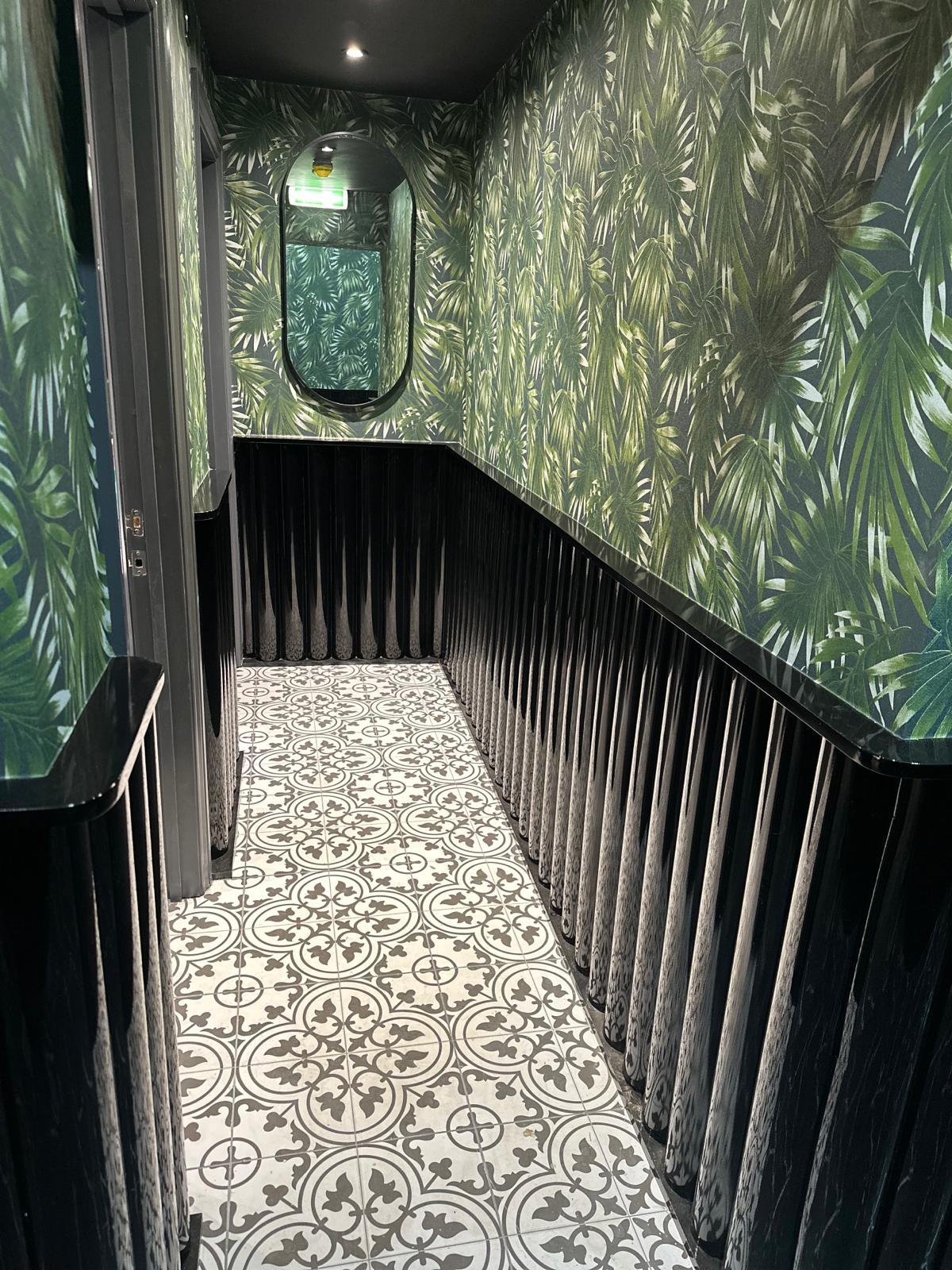 Patterned Tiled Hallway