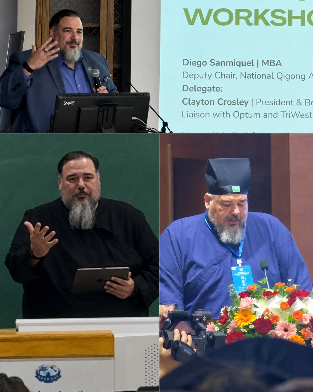Diego Sanmiquel speaking at conferences and events — boardroom and temple contexts