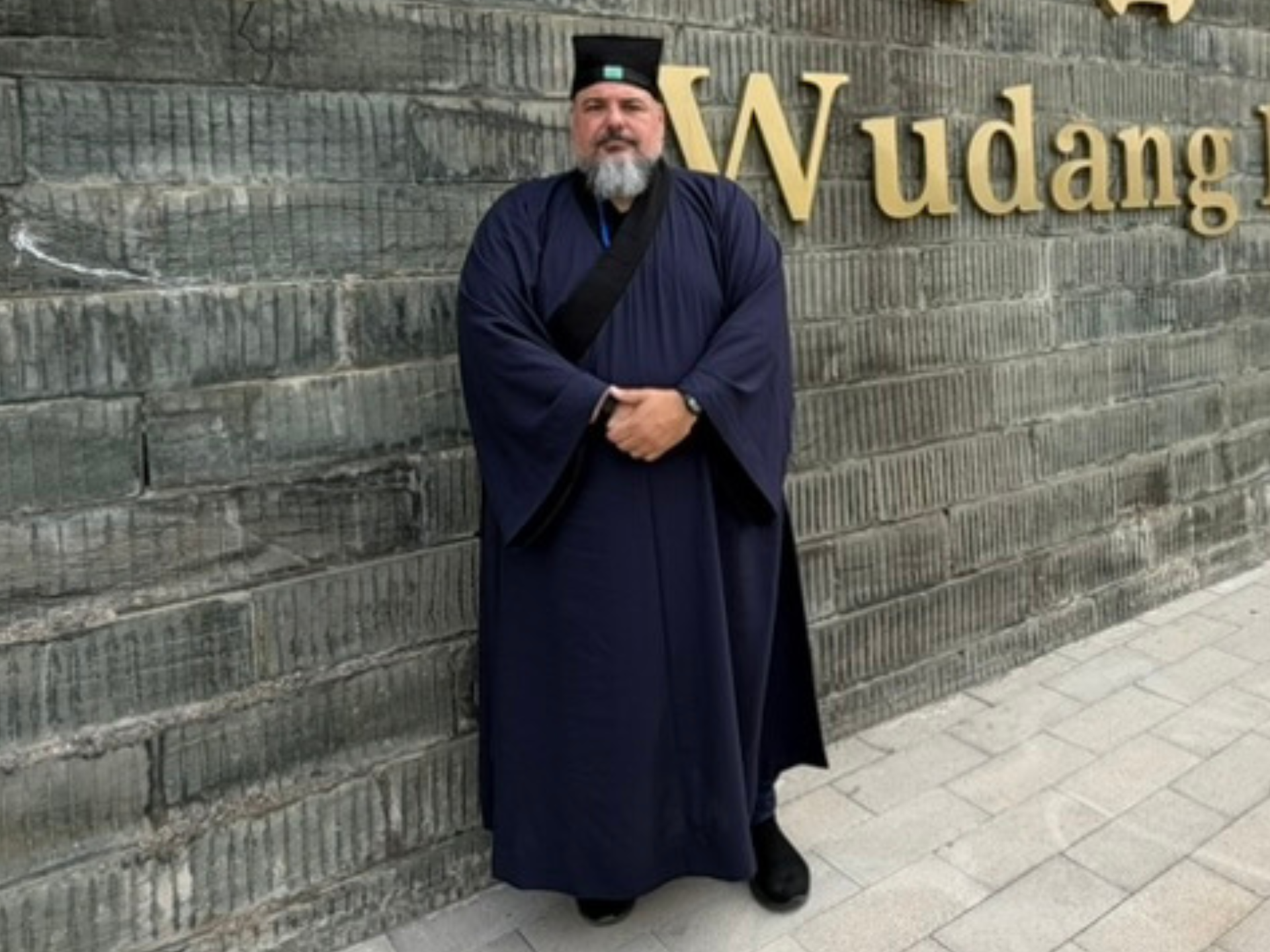 Diego at Wudang in traditional robes