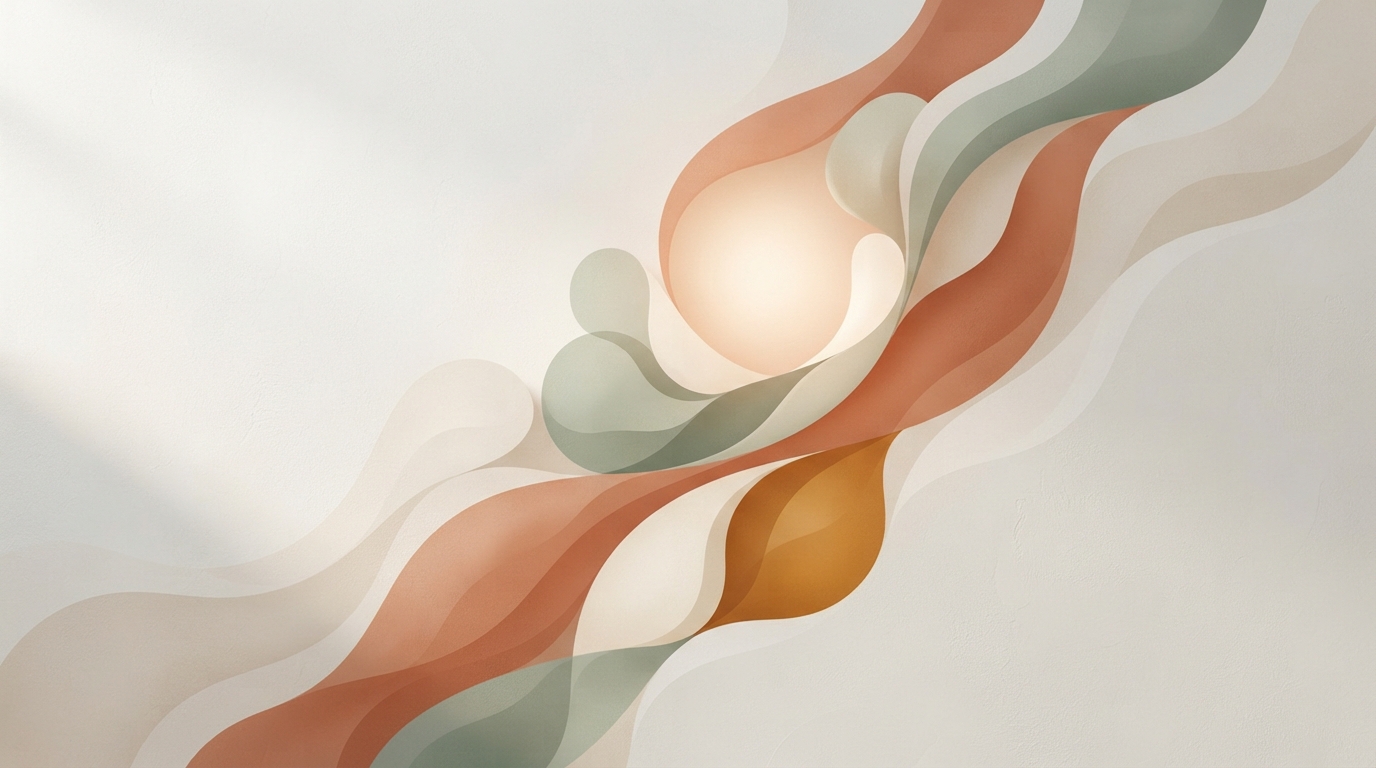 Abstract organic shapes representing clarity and focus for neurodivergent thinkers
