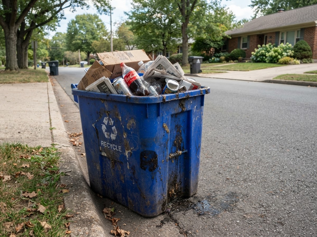 Recycling Bin before cleaning