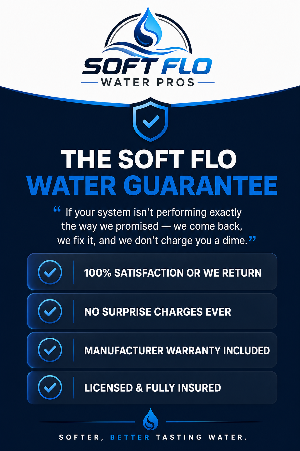 The Soft Flo Water Guarantee