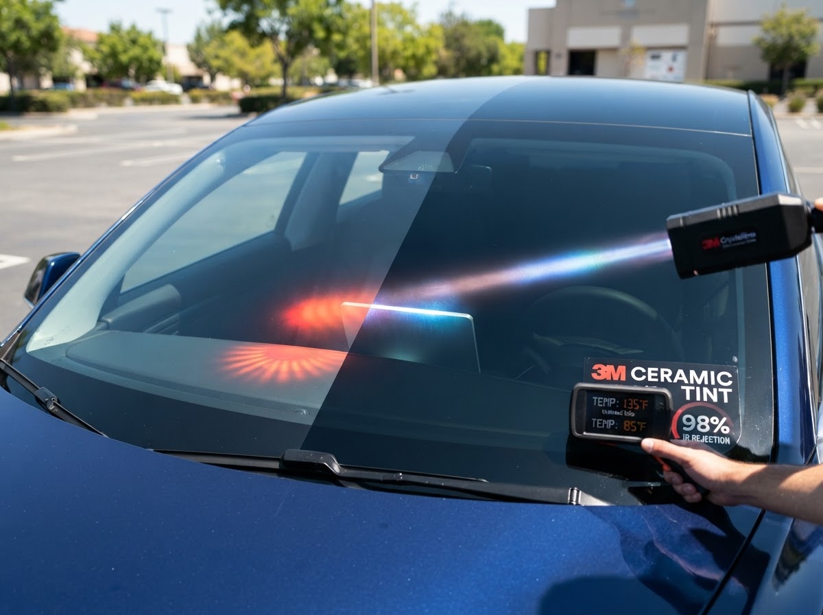 Car windshield with ceramic tint heat rejection — Tinted by TK