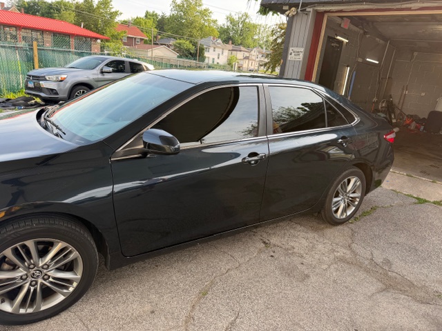 Black Toyota Camry — Side Window Tint