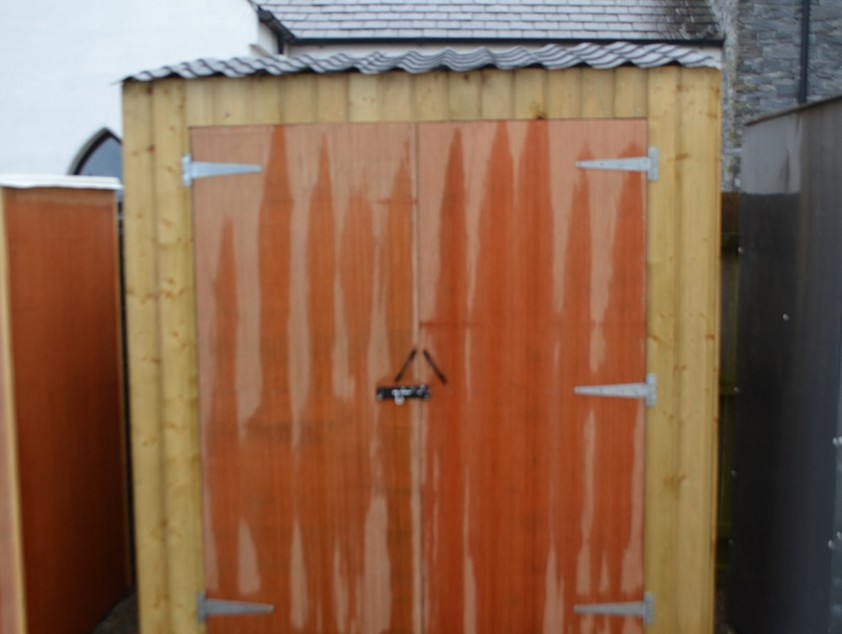 Double door storm shed, 8ft by 4ft, with tongue and groove shiplap exterior, by Carlingford-Cabins.ie