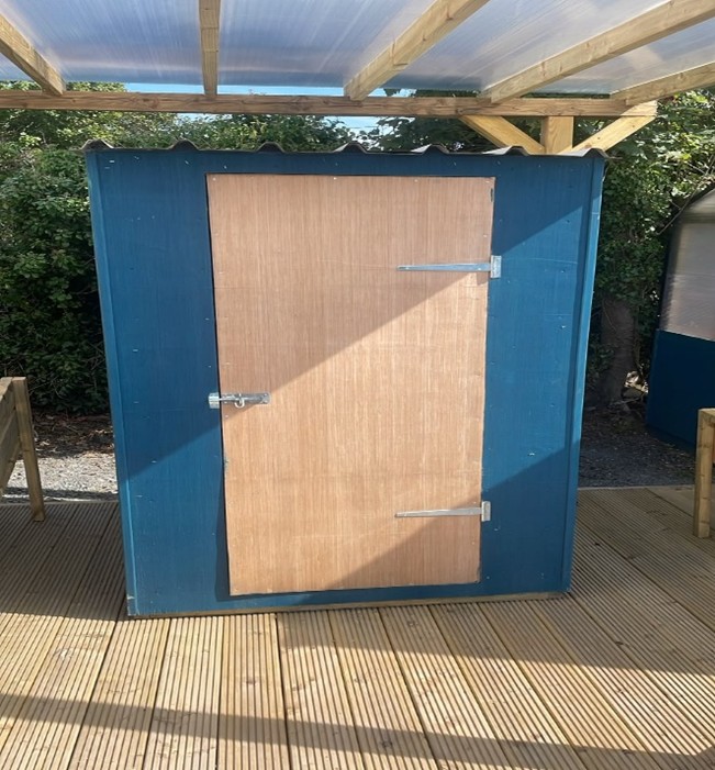 4ft by 4ft basic garden shed with timber door, by Carlingford-Cabins.ie