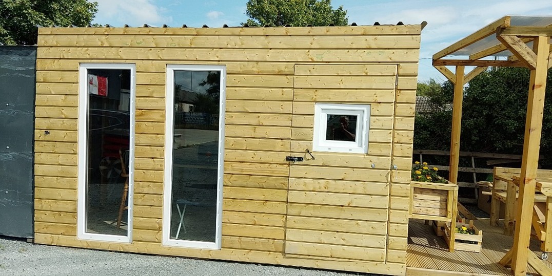12ft by 8ft garden room and home office demonstration unit at Carlingford-Cabins.ie, Lordship, Co. Louth