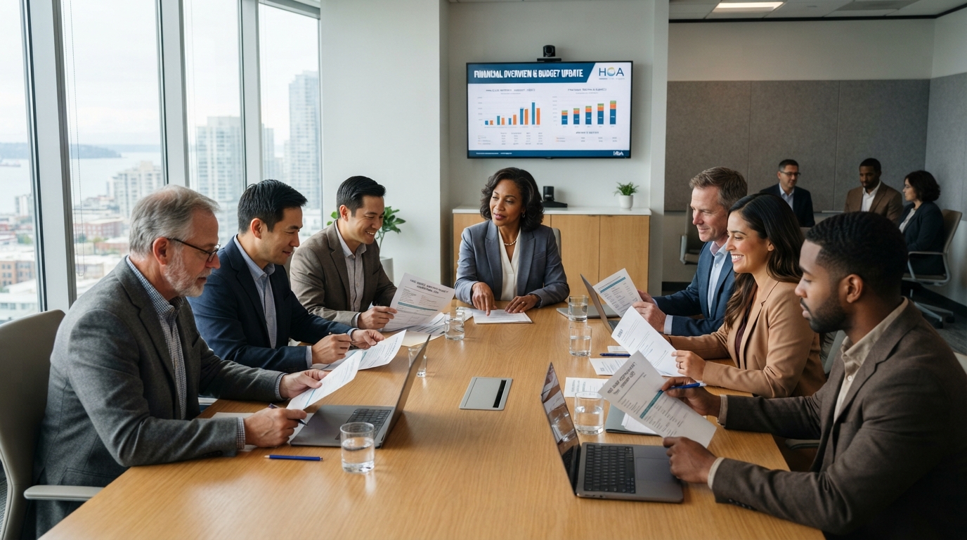 Professional HOA Board meeting in progress