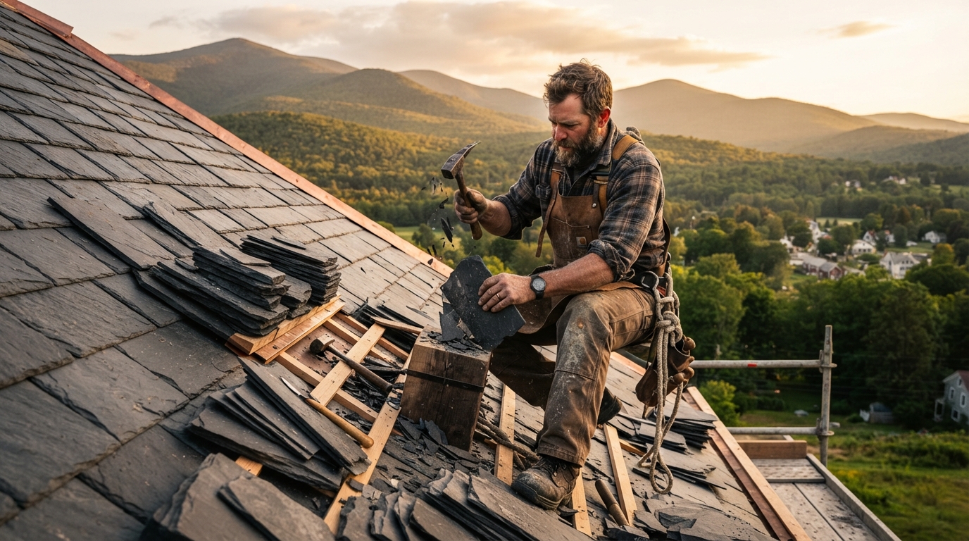 Vermont slate roofing texture