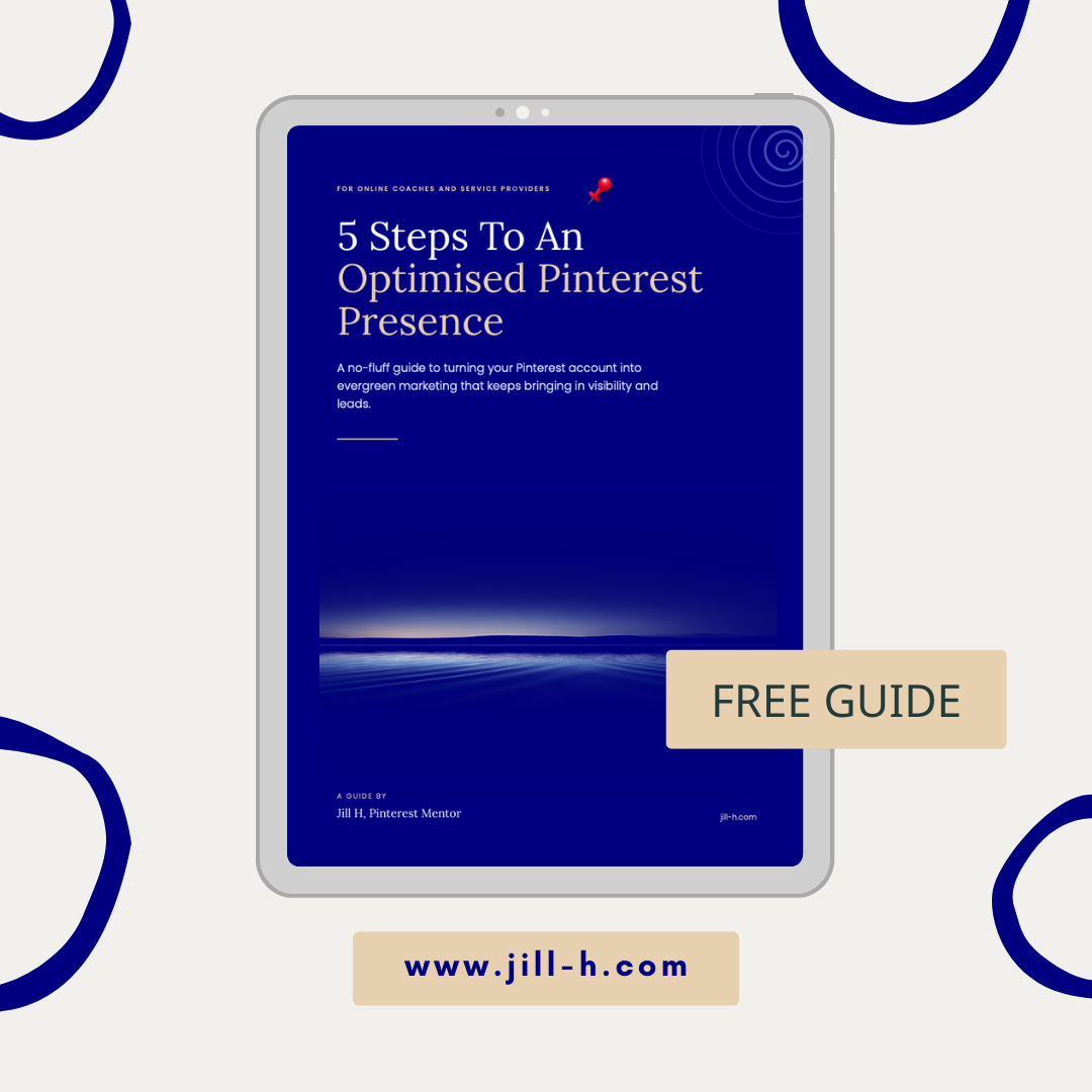 5 Steps to an Optimised Pinterest Account, free guide cover