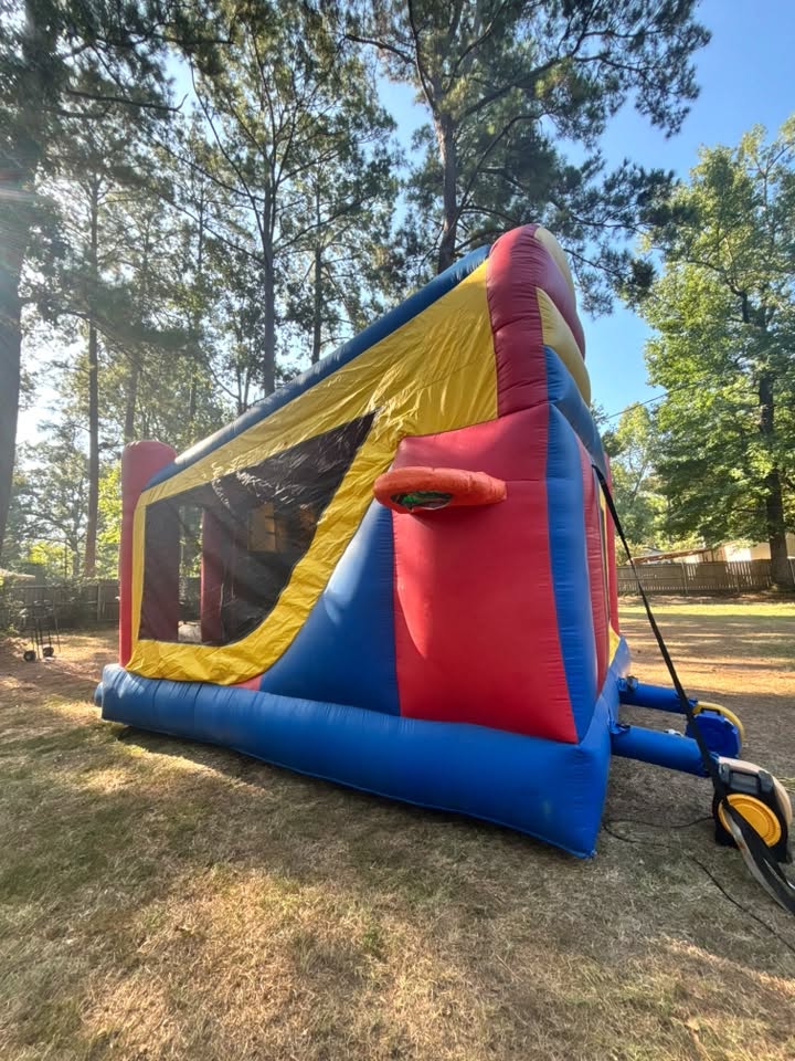 XL bounce house and slide combo full view