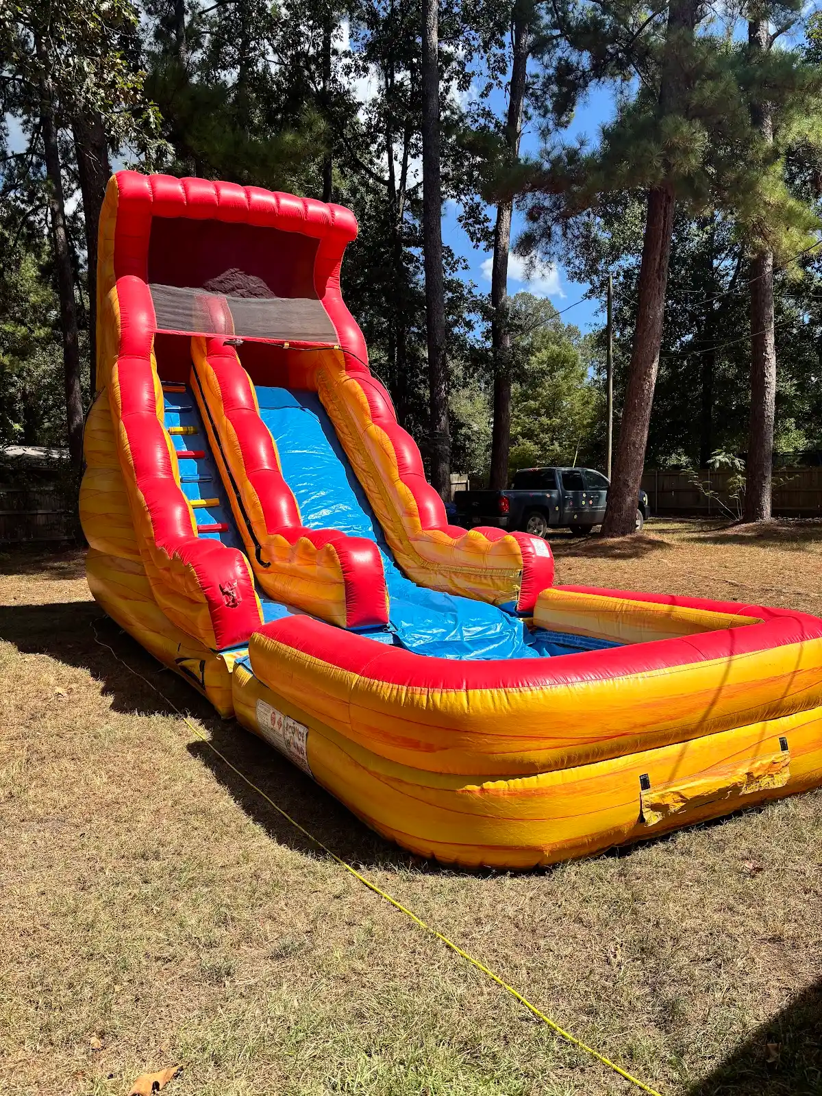 Lava Lane waterslide at a summer party