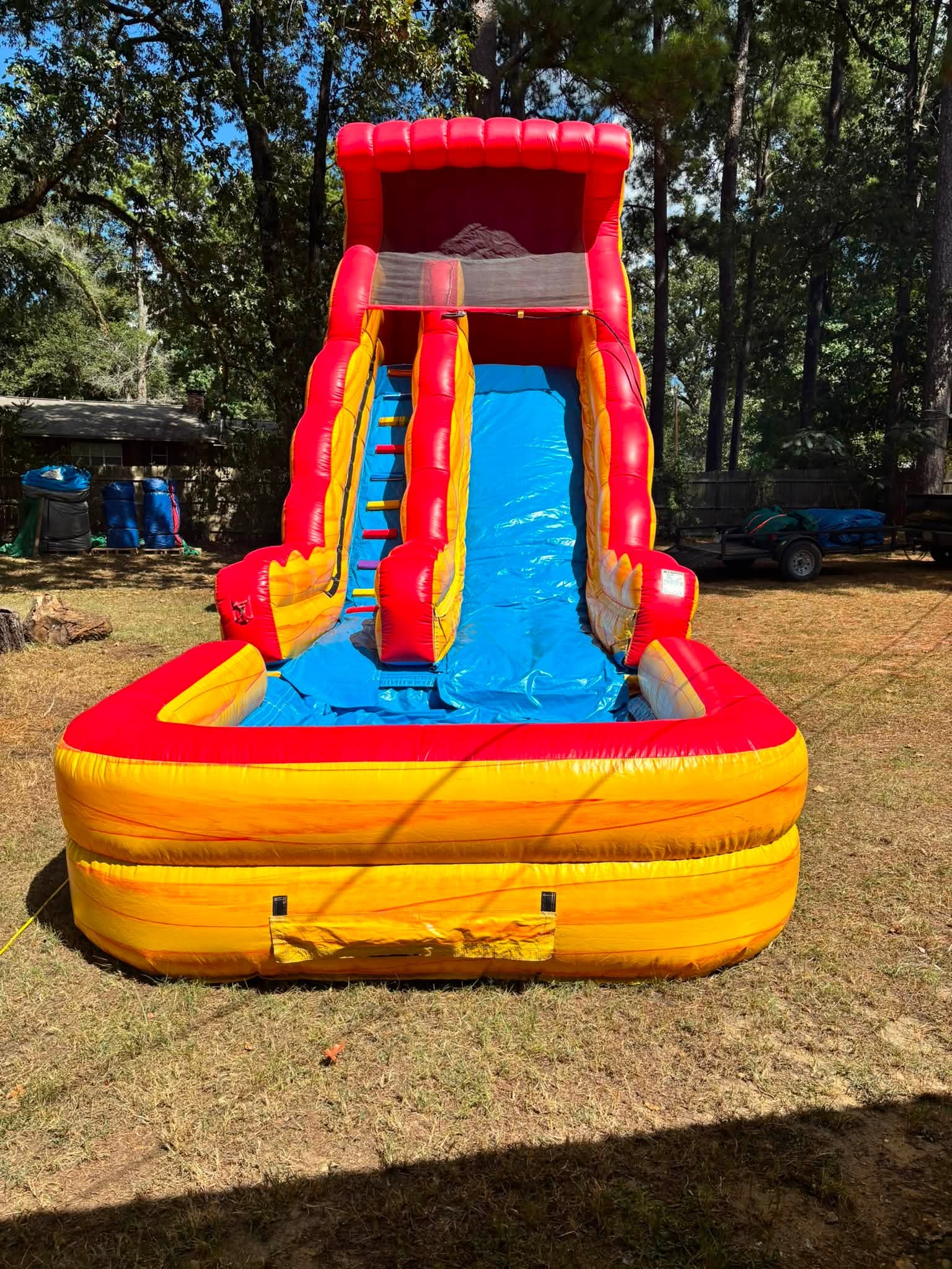 Lava Lane waterslide setup at a customer event