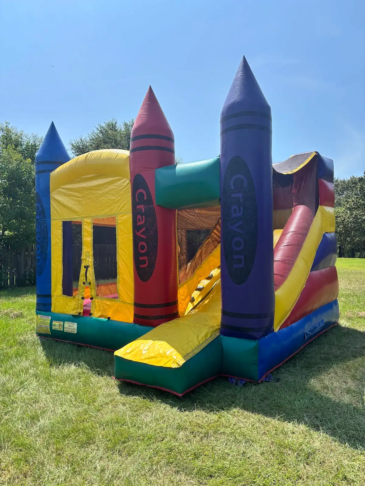 Crayon Combo Bounce House with attached slide