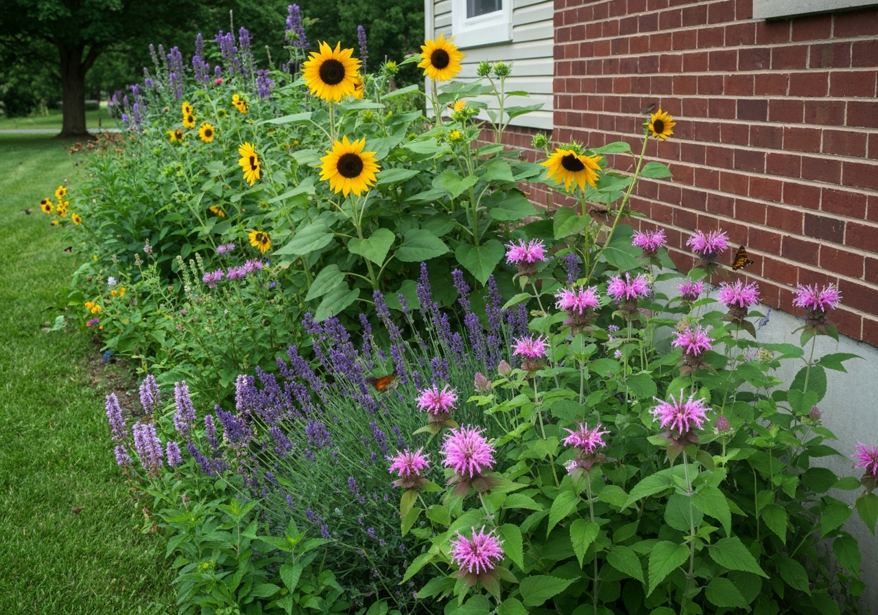 Pollinator garden in full bloom