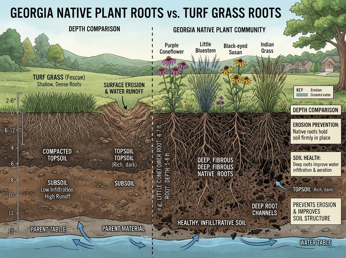 Deep Roots: Why Native Grasses Outperform Retaining Walls