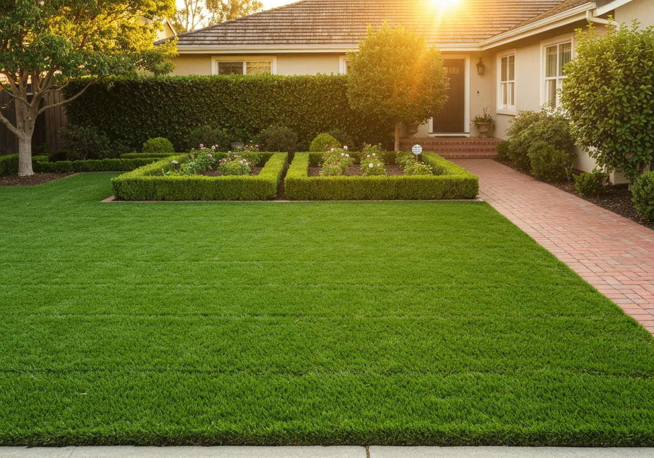 High-maintenance turf lawn
