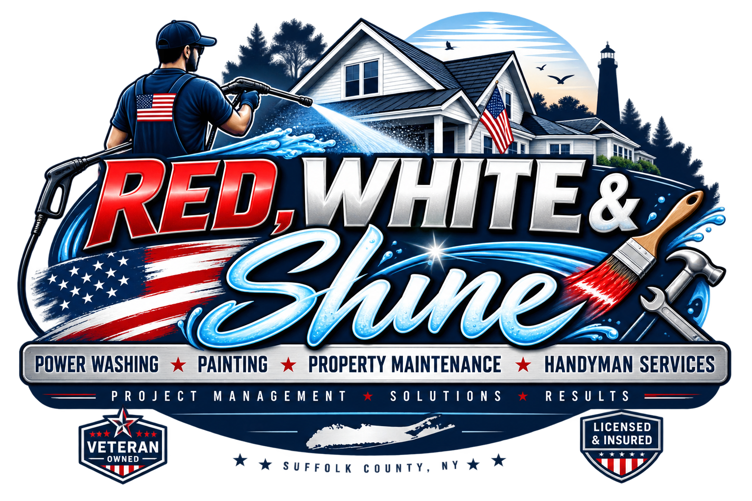 Red, White & Shine Logo
