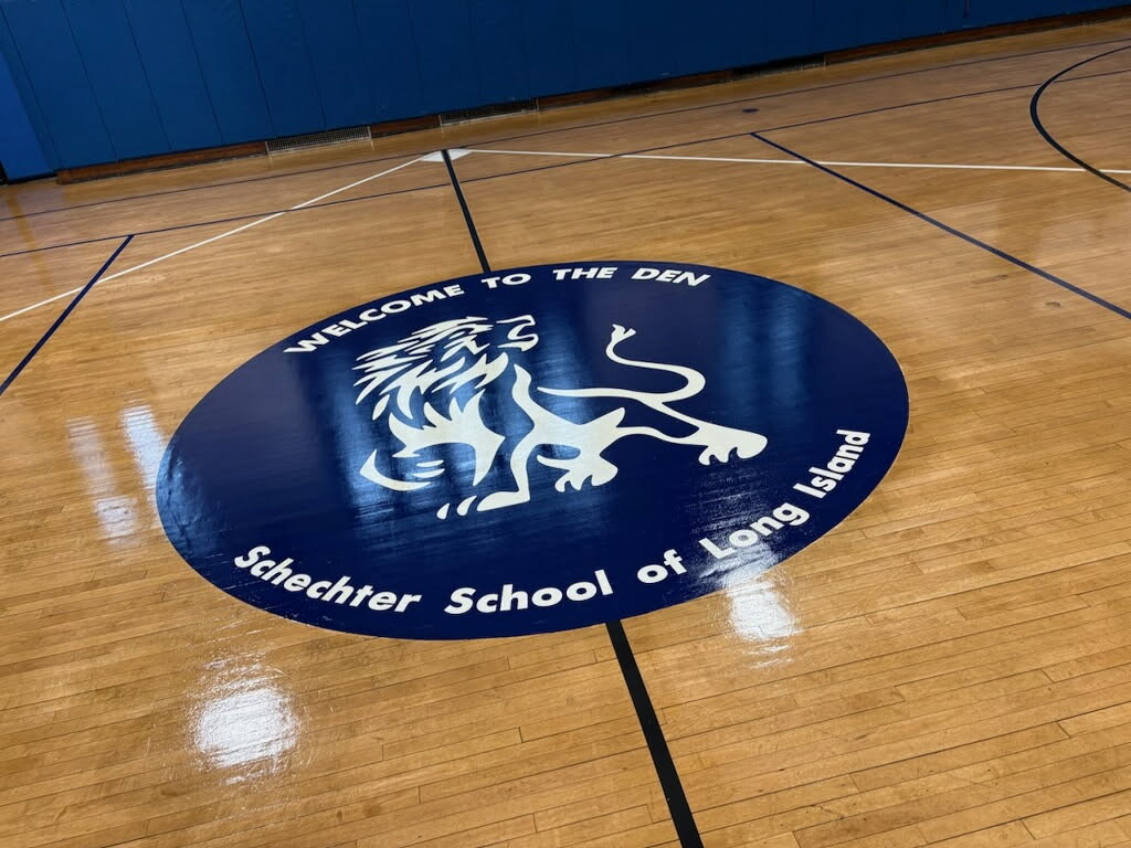 Custom floor graphics and school branding installation