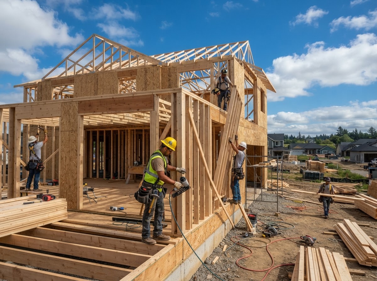 Home Builders - professional contractor at work