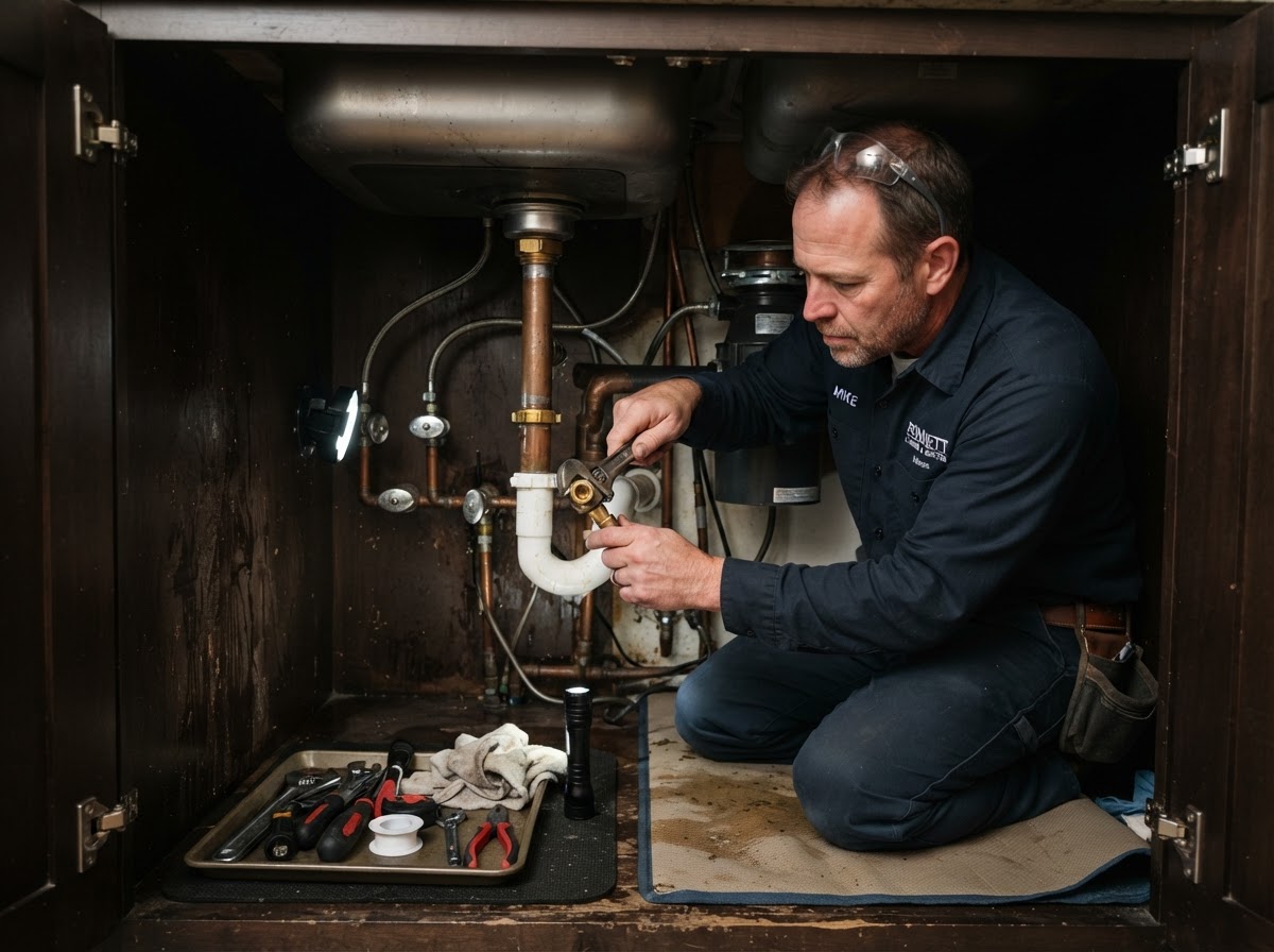 Plumbing - professional contractor at work