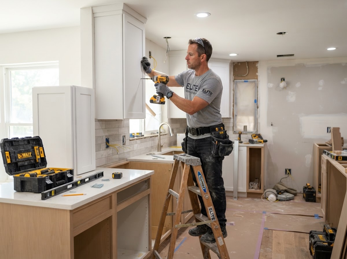 Remodeling - professional contractor at work