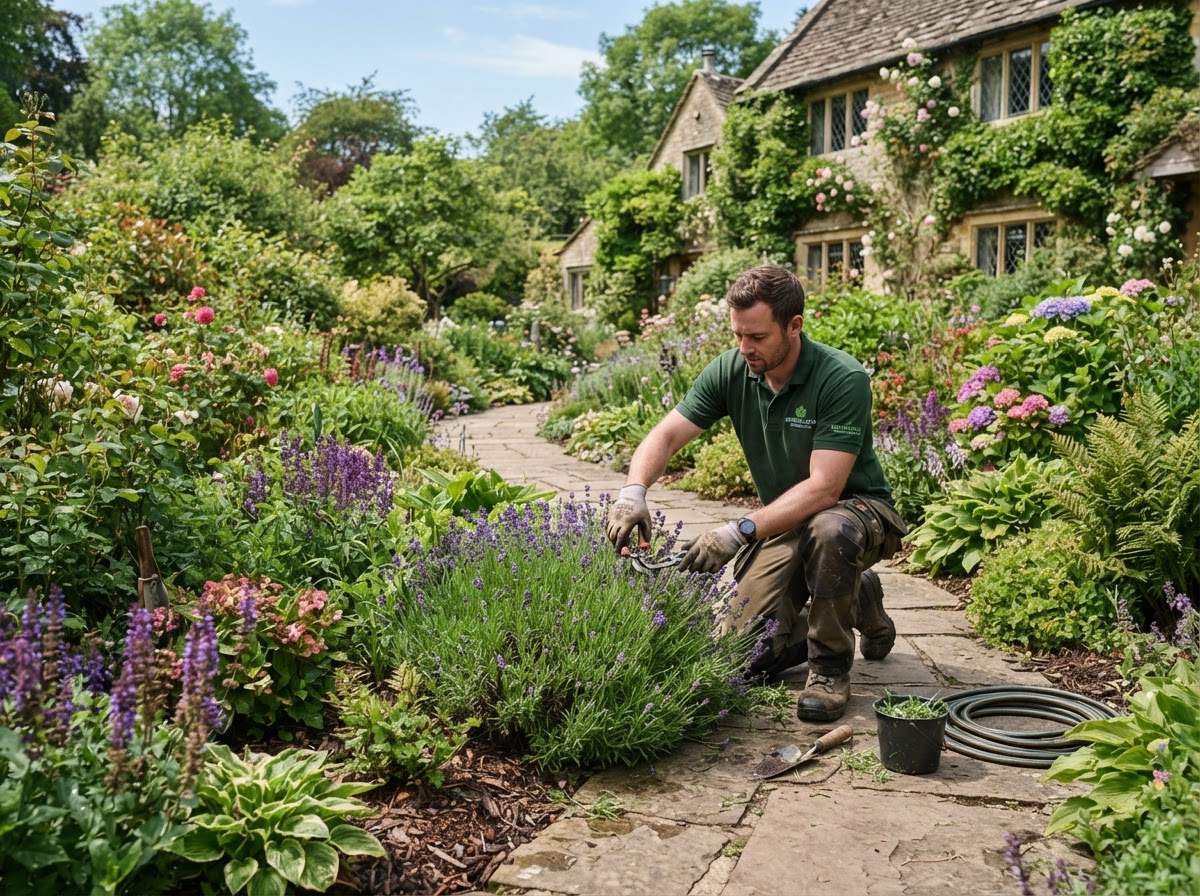 Landscapers - professional contractor at work