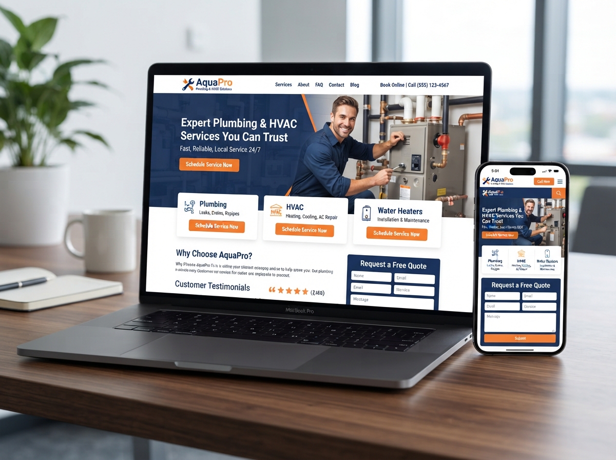 NextGen website design for home service contractors displayed on laptop and phone