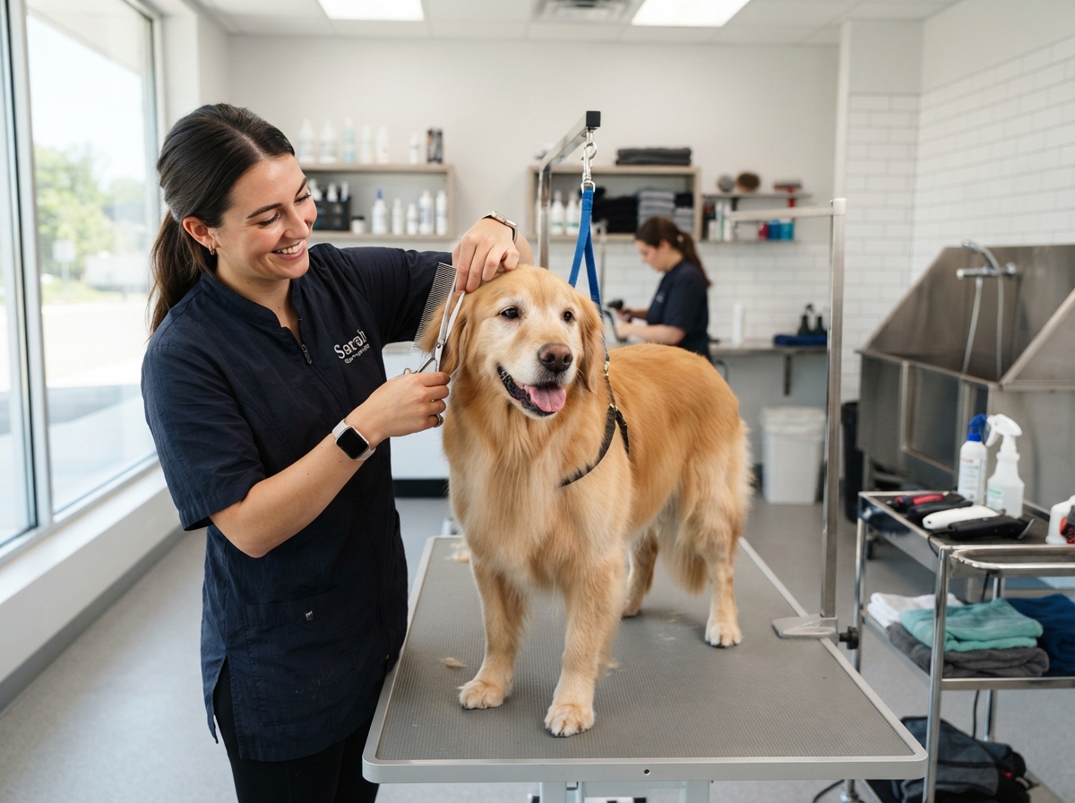 Dog Groomers - professional contractor at work