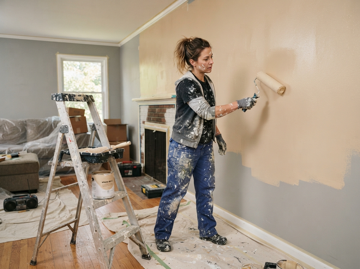 Painters - professional contractor at work