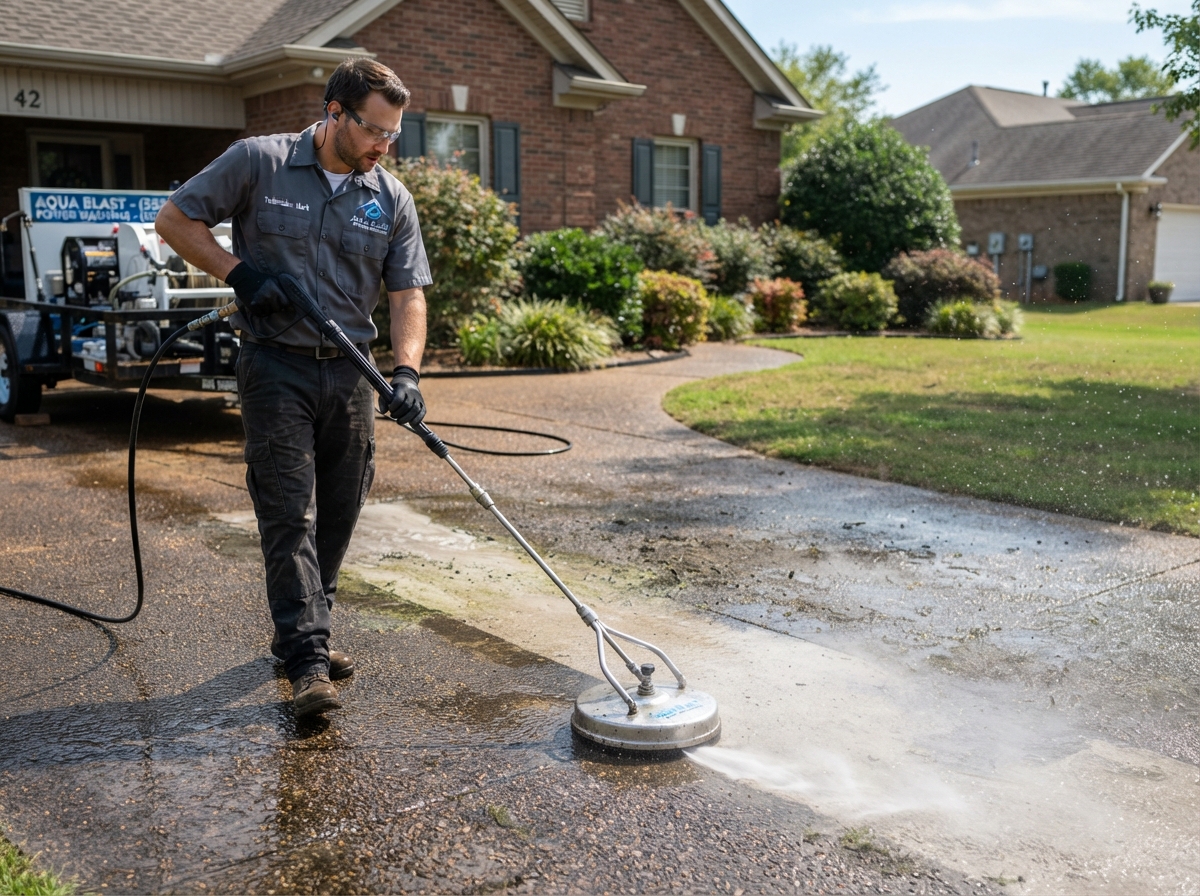Pressure Washer - professional contractor at work