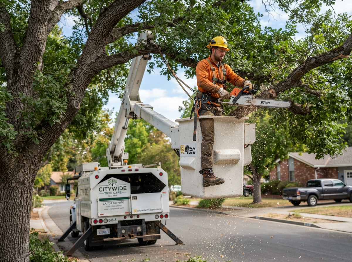 Tree Service - professional contractor at work